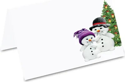 Produktbild von PRICARO Tischkarten "Schneemänner", 50 Stück