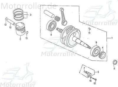 Produktbild von SMC Chopper 125 Kolbenringe Roller 125ccm 4Takt 11636-CHP-00 Motorroller.de Kolbenringsatz Verdichtungsringe Kolben-Ring Kompressionsringe Scooter