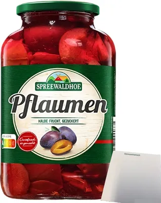 Produktbild von Spreewaldhof Pflaumen halbe Frucht (680g Glas) + usy Block