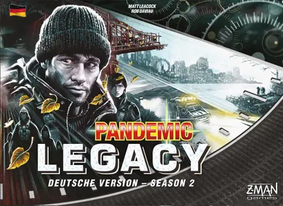 The image is a board game box cover with a dramatic illustration depicting a post-apocalyptic or dystopian scene.