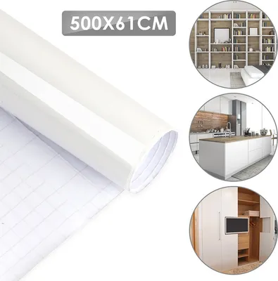 Image de Jopassy 2x film adhésif, pour le bricolage, la rénovation, les meubles & la cuisine, film déco autocollant, film PVC pour meubles, 500x61 cm, blanc