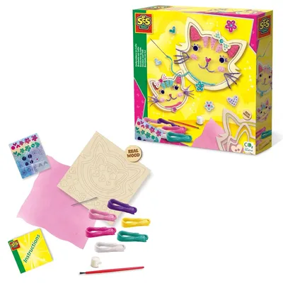 Produktbild von SES Creative 14135 Sticken auf Tüll - Kreatives Bastelset Mädchen & Stickerei Spielzeug, Stick-Set für Kinder, 6 Jahr(e), Mehrfarbig