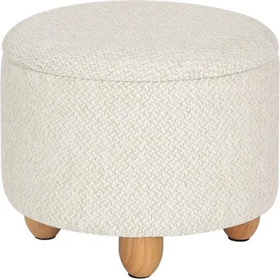 Immagine prodotto di Pouf portaoggetti in tessuto Teddy bianco