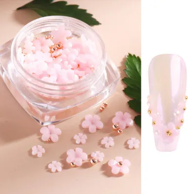 Zdjęcie produktu dla Kwiatowy kryształek do paznokci akrylowych, akcesoria do zdobienia paznokci z perełkami, manicure DIY, ozdoby do paznokci dla kobiet i dziewcząt
