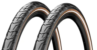 Produktbild von 2x Continental Ride City 42-622 schwarz/braun Reflex E25 28x1.60