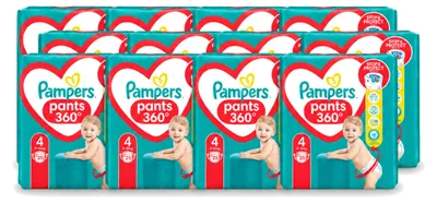 Immagine prodotto di 12 pannolini assorbenti Pampers Baby-Dry, taglia 4, 9–14 kg - confezione - 12 pezzi