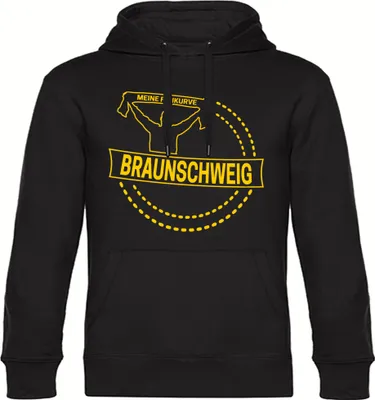 Produktbild von multifanshop Kapuzen Sweatshirt - Braunschweig - Meine Fankurve, schwarz-1, Größe XL