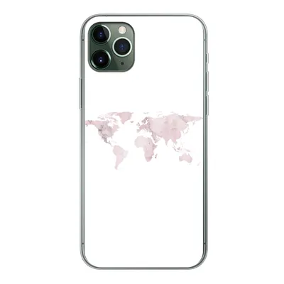 Produktbild von MuchoWow® Handyhülle Schutzhülle Hülle für iPhone 11 Pro Max Weltkarte - Marmor - Rosa Silikon Softcase Handy Hülle - Schutz