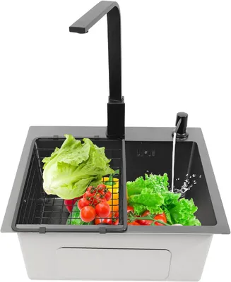 Imagen del producto de Fregadero de acero inoxidable , 45 x 40 cm, juego completo para la cocina