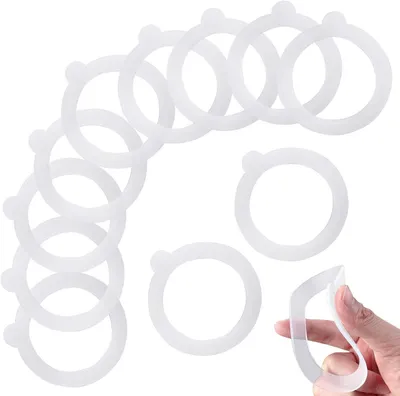 Zdjęcie produktu dla Zestaw 12 silikonowych uszczelek do słoików, szczelne silikonowe uszczelki 9,6 x 9,6 cm, do słoików 0,35-2 L