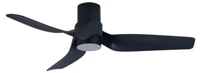 Produktbild von Energiespar Deckenventilator mit LED Beleuchtung und Fernbedienung Nautica Schwarz 132 cm