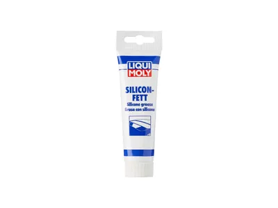 A tube of Liqui Moly Silicon Fett on a white background.