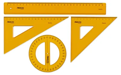 Obrázok produktu pre Aristo Contrast Geometrie-Set 4-teilig, oranžovo-priehľadná