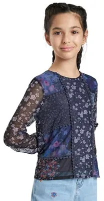 Produktbild von Desigual Sons blau geblümte Mädchenbluse 110