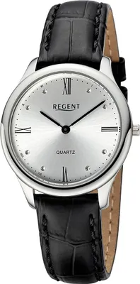 Produktbild von Regent Leder Damen Uhr Armbanduhr Quarz schwarz Lederarmband D2UR2114083