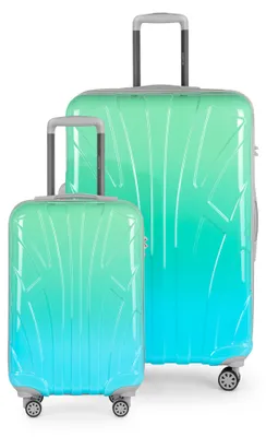 Immagine prodotto di Suitline - Set di 2 valigie, carrello portabagagli 55x35x20 cm + grande valigia da viaggio XL per il check-in, 4 ruote doppie, valigie leggere da donna a uomo, aurora boreale