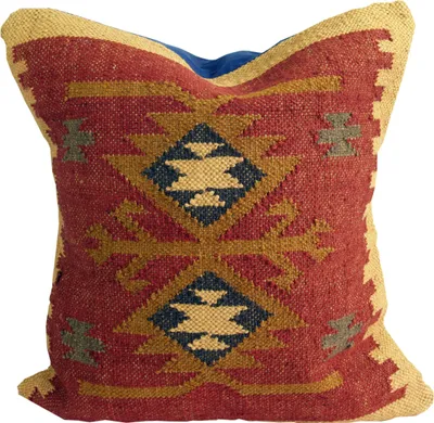 Produktbild von Kelim Kissenhülle - 50*50 cm Modell 9, Rot, Jute,Baumwolle, Für Zierkissen, Dekokissen, Sofakissen, Sitzkissen, Orientalisch