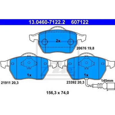 Zdjęcie produktu dla Klocki Hamulcowe Vw Przód Bora/Golf/Polo 1,2-2,8 97-10