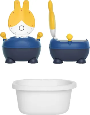 Produktbild von Rutschfester Kinder Toilettensitz mit Treppe in Hasenform, WC Aufsatz für Kinder ab 10 Monaten, Toilettentrainer - BUNNYPOTTY Gelb