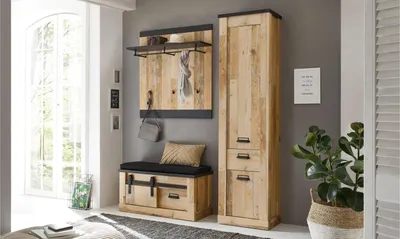Produktbild von Garderobe Sherwood G2 Old Style anthrazit mit Sitzkissen