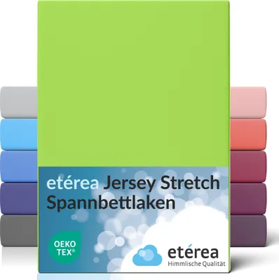 Produktbild von etérea Jersey Spannbettlaken 95% Baumwolle  5% Elasthan 90x200 - 100x220 cm