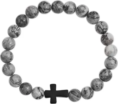 Produktbild von "Jamie" Akzent Edelstahl Kugelarmband, Naturstein