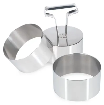 Zdjęcie produktu dla Zestaw 3 okrągłych foremek do ciast ze stali nierdzewnej, 8 x 8 x 4 cm