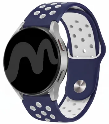 Productafbeelding van imoshion Siliconen sportbandje - Universeel 20 mm aansluiting - Dark Blue & White, AI-gegenereerde afbeelding