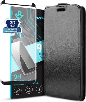 Produktbild von Handy Hülle für Samsung Galaxy S8 mit 9H Displayglas Displayschutz Plus Magnet Cover Case Klapphülle Schutzhülle Farbe: Schwarz