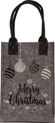 Produktbild von Filztasche Einkaufstasche grau Merry Christmas 10x17,5x26 cm