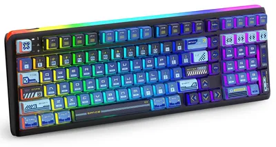 Zdjęcie produktu dla Mechaniczna klawiatura gamingowa, bezprzewodowa, czarna, z podświetleniem RGB i częstotliwością odpytywania 8K