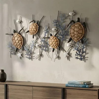 Obrázok produktu pre Dekoratívny 3D panel more z viacfarebného kovu 132,7x5,7x69,9 cm