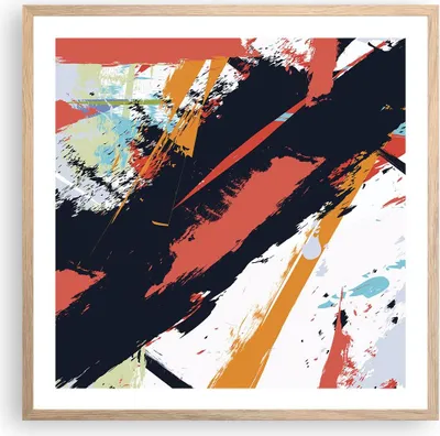Produktbild von Gerahmtes Poster - Rahmen in heller Eiche - Abstraktion Graffiti Modern - 60x60 cm - Wand Bild - Wanddeko - Wandbilder - Wandposter - Bilderrahmen - Bilder - Kunstdruck - Wandbild - P2NAC60x60-4257
