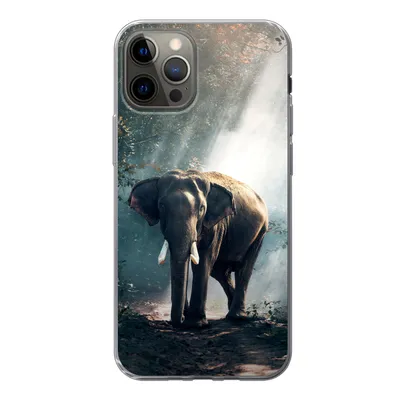 Produktbild von MuchoWow® Handyhülle Schutzhülle Hülle für iPhone 13 Pro Elefant - Tiere - Licht - Wald - Natur - Wildtiere Silikon Softcase Handy Hülle - Handy-Tasche