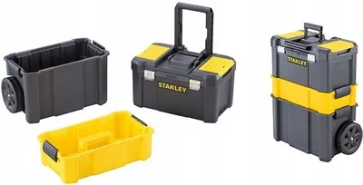 Zdjęcie produktu dla Stanley Essential, Twarda kaseta na narzędzie, Plastik, Szary, Żółty, Zawias, 475 mm, 285 mm