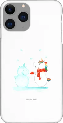 Produktbild von Mr. & Mrs. Panda Iphone 11 Pro Handyhülle Einhorn Schneemann - Weiß - Geschenk, Weihnachten, Handy Case, Unicorn, Schnee, Mütze, Winter, Premium Kunststoff, Kuchen