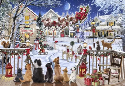 Produktbild von Bluebird Puzzle Jigsaw Puzzle Pets on Porch - 1000 Teile bunt