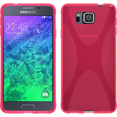 Produktbild von PhoneNatic Case kompatibel mit Samsung Galaxy Alpha - pink Silikon Hülle X-Style + 2 Schutzfolien