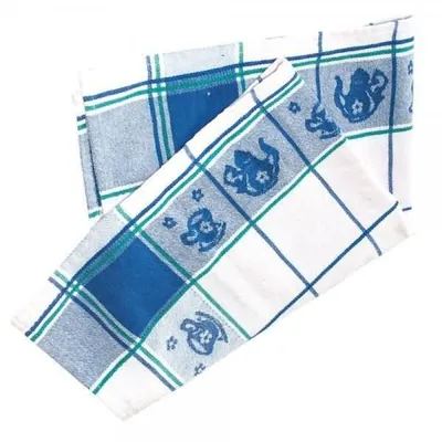 Produktbild von Küchentuch Landhaus 70x50cm weiß-blau VE=3 Stück