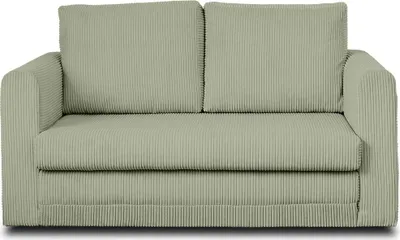 Image de Best Mobilier Marilia - canapé 2 places - convertible déplimousse - en velours côtelé , Vert sauge
