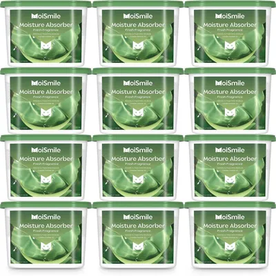 Zdjęcie produktu dla Zestaw 12 pochłaniaczy wilgoci, odwilżacz powietrza do łazienki, samochodu, piwnicy, pojemność 10,5 oz. Wypełnialny, świeży zapach