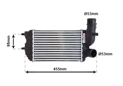 Produktbild von VAN WEZEL 40004183 Ladeluftkühler LLK für FIAT DUCATO Pritsche/Fahrgestell (230) Turbo Intercooler