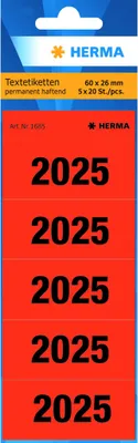 Immagine prodotto di HERMA 1685 100 Inhaltsschilder 2025 rot