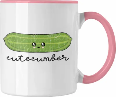 Produktbild von Trendation - Lustige Tasse mit Spruch Cutecumber Süße Grafik Geschenk für Freundin Freund Liebe Valentinstag (Rosa)