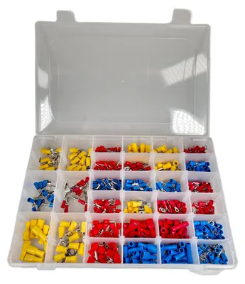 Produktbild von Kabelschuh Set | isolierte Crimpverbinder | 600-teilig | Sortimentbox