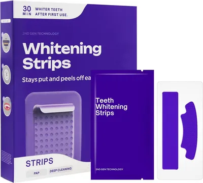 Produktbild von Teeth Whitening Strips, 14 Streifen Lila Zahnaufhellungsstreifen, Zähne Aufhellen mit Zahnschmelzschutz Remover Wirksame Schnelles Entfernen Zahnfleck
