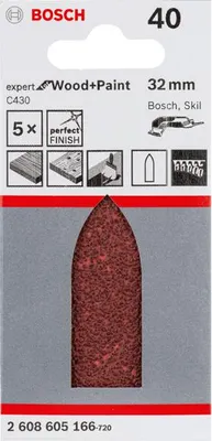 Produktbild von Schleifblatt C430, 32 mm, 40, ungelocht, 5er-Pack