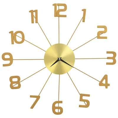 Image de vidaXL Horloge murale métal 50 cm Golden