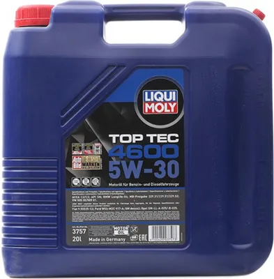 Produktbild von LIQUI MOLY Top Tec 4600 für 5W-30 20 Liter Motoröl Motorenöl Synthetisch Longlife-04 DEXOS 2 229.31 229.52 502 00 505 01 WSS-M2C917-A LL-A-025 Öl