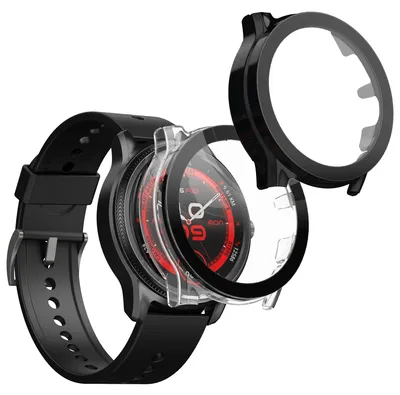 Obrázek produktu pro kwmobile 2x skleněné pouzdro pro Ticwatch Pro 5 Enduro – ochranné pouzdro – sada skleněných pouzder pro fitness tracker – černé a průhledné